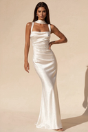 Valeria Satin Square Neck Mermaid Gown