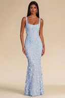 Isabella 3D Floral Mermaid Maxi Dress