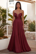 Cassiopeia Strapless Pleated Evening Dress