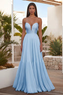 Cassiopeia Strapless Pleated Evening Dress