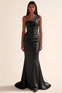 Lucinda Satin One-Shoulder Bridesmaid Dress