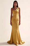 Lucinda Satin One-Shoulder Bridesmaid Dress