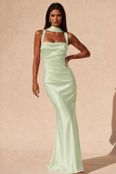 Valeria Satin Square Neck Mermaid Gown