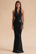 Celestia Halter Sequin Prom Gown
