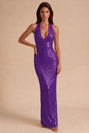 Cassiopeia Sequin Halter Prom Gown