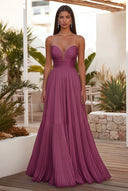 Cassiopeia Strapless Pleated Evening Dress