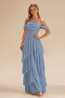 Loveland Off-Shoulder Ruffled Bridesmaid Dress