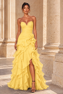 Seraphina Strapless Ruffled Prom Dress