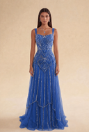 Valeria Beaded Mermaid Evening Gown