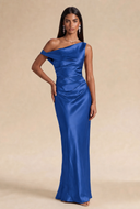 Valeria Off-The-Shoulder Draped Satin Bridesmaid Dress