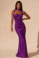 Valeria Satin Square Neck Mermaid Gown