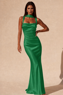Valeria Satin Square Neck Mermaid Gown