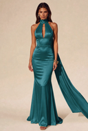 Valeria Satin Halter Mermaid Bridal Gown