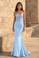 Seraphina Lace Satin Mermaid Prom Gown