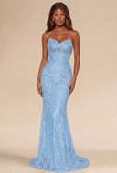 Lucinda Strapless Beaded Mermaid Gown