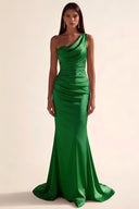 Lucinda Satin One-Shoulder Bridesmaid Dress