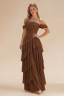 Loveland Off-Shoulder Ruffled Bridesmaid Dress