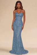 Lucinda Strapless Beaded Mermaid Gown