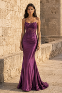Seraphina Lace Satin Mermaid Prom Gown