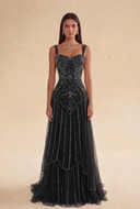 Valeria Beaded Mermaid Evening Gown