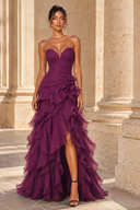 Seraphina Strapless Ruffled Prom Dress