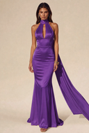 Valeria Satin Halter Mermaid Bridal Gown