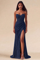 Isabella Strapless Beaded Corset Prom Gown