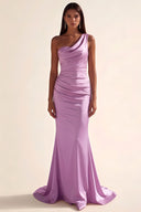 Lucinda Satin One-Shoulder Bridesmaid Dress