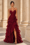 Seraphina Strapless Ruffled Prom Dress