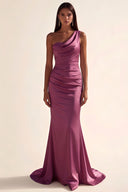 Lucinda Satin One-Shoulder Bridesmaid Dress