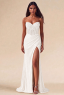 Isabella Strapless Beaded Corset Prom Gown