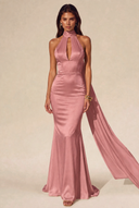 Valeria Satin Halter Mermaid Bridal Gown