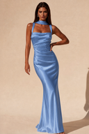 Valeria Satin Square Neck Mermaid Gown