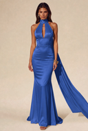 Valeria Satin Halter Mermaid Bridal Gown