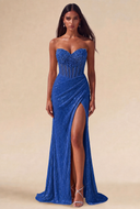 Isabella Strapless Beaded Corset Prom Gown