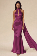 Valeria Satin Halter Mermaid Bridal Gown