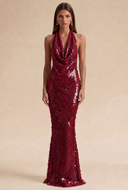 Celestia Halter Sequin Prom Gown