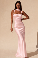 Valeria Satin Square Neck Mermaid Gown