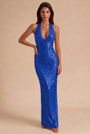 Cassiopeia Sequin Halter Prom Gown