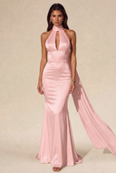 Valeria Satin Halter Mermaid Bridal Gown