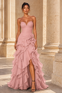 Seraphina Strapless Ruffled Prom Dress
