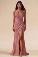 Isabella Strapless Beaded Corset Prom Gown