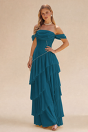 Loveland Off-Shoulder Ruffled Bridesmaid Dress