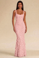 Isabella 3D Floral Mermaid Maxi Dress