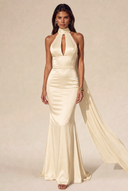 Valeria Satin Halter Mermaid Bridal Gown