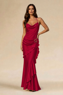 Lucinda Satin Spaghetti Straps Bridesmaid Dress