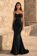Seraphina Lace Satin Mermaid Prom Gown