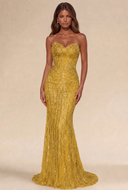 Lucinda Strapless Beaded Mermaid Gown