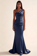Lucinda Satin One-Shoulder Bridesmaid Dress