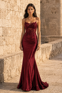 Seraphina Lace Satin Mermaid Prom Gown